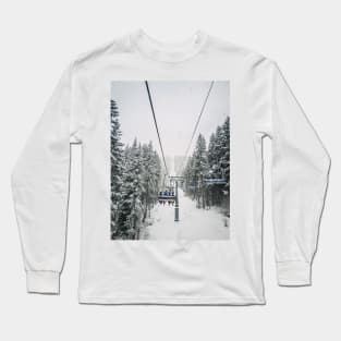cable car through snowy forest Long Sleeve T-Shirt
